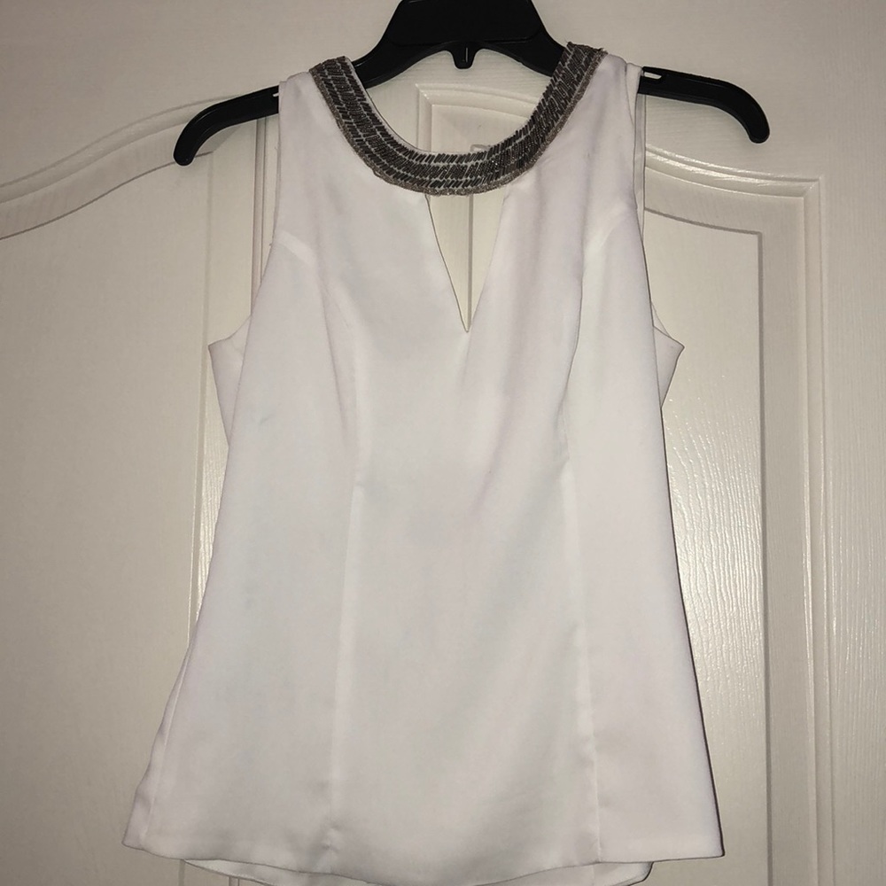 White formal blouse with embezzled collar